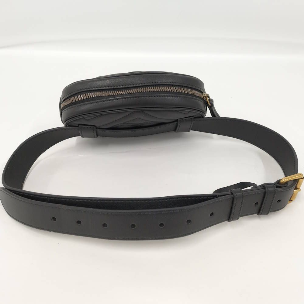 Gucci GG Marmont Waist Pouch Black Leather — view 7