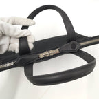 Hermes Sac Eve MM Handbag Toile Ash Leather Black — view 6