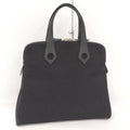 Hermes Sac Eve MM Handbag Toile Ash Leather Black