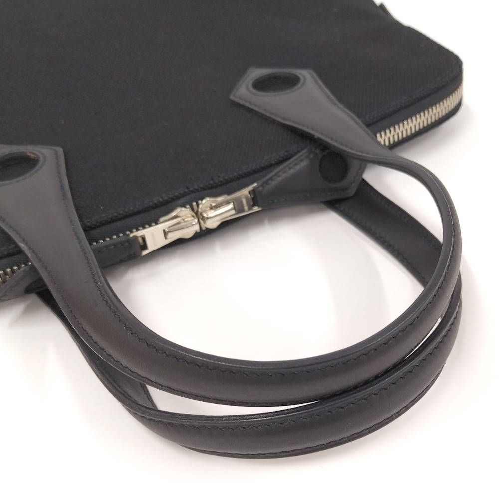 Hermes Sac Eve MM Handbag Toile Ash Leather Black — view 5