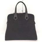 Hermes Sac Eve MM Handbag Toile Ash Leather Black — view 2