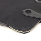 Hermes Sac Eve MM Handbag Toile Ash Leather Black — view 4