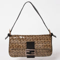 Fendi Mamma Baguette Bag Zucchino Vinyl Brown Blanc