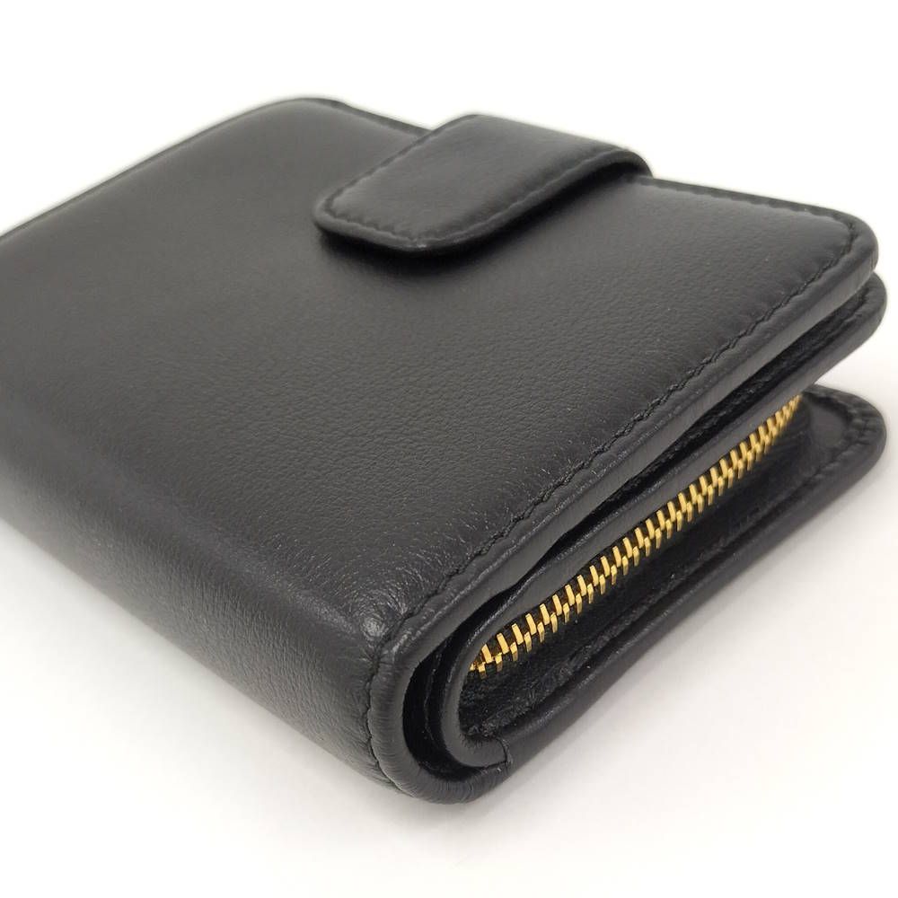 Prada 2 Folding Wallet Leather Black — view 4