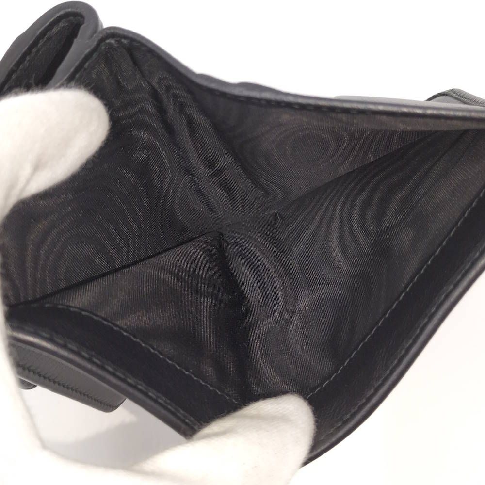 Prada 2 Folding Wallet Leather Black — view 8