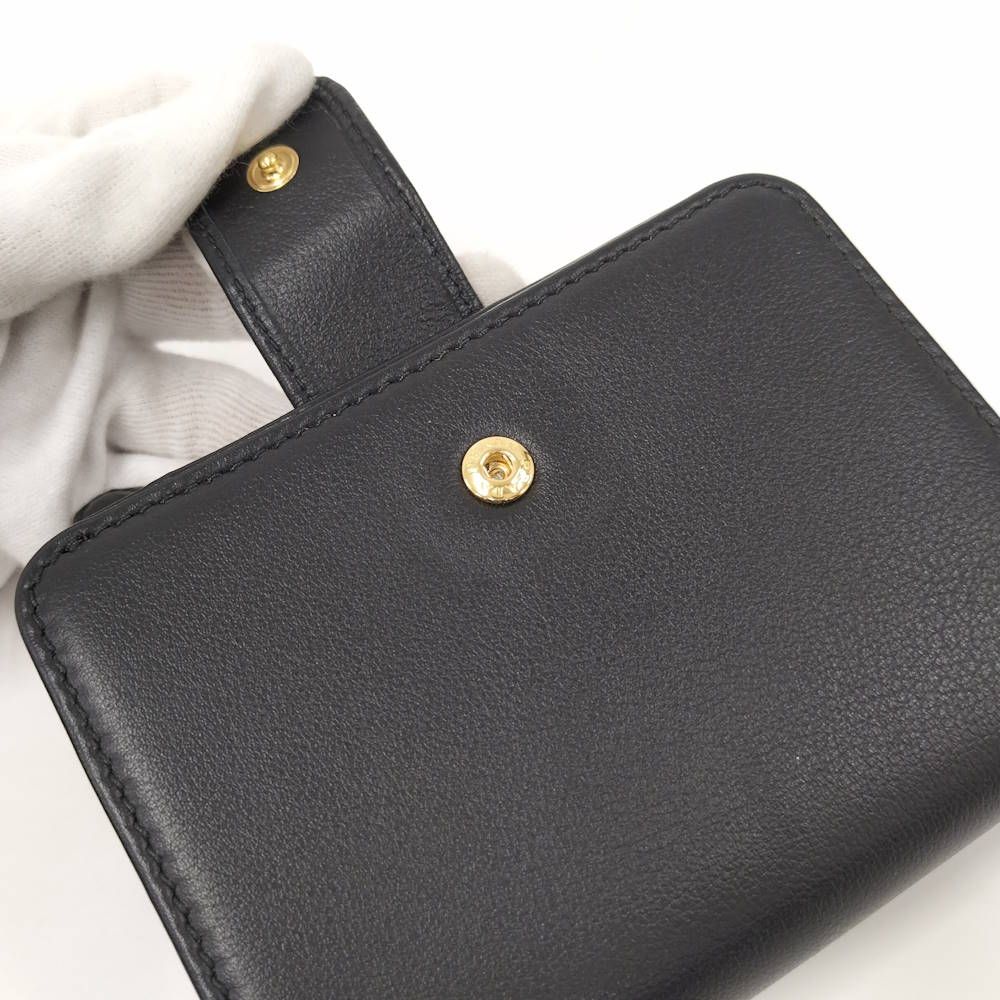 Prada 2 Folding Wallet Leather Black — view 5