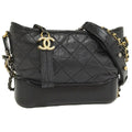 Chanel Gabriel Chain Shoulder Bag Leather Black