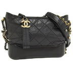 Chanel Gabriel Chain Shoulder Bag Leather Black
