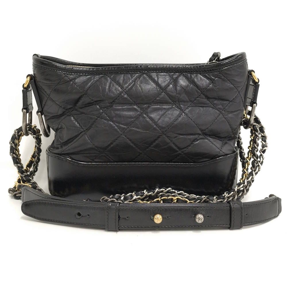 Chanel Gabriel Chain Shoulder Bag Leather Black — view 2