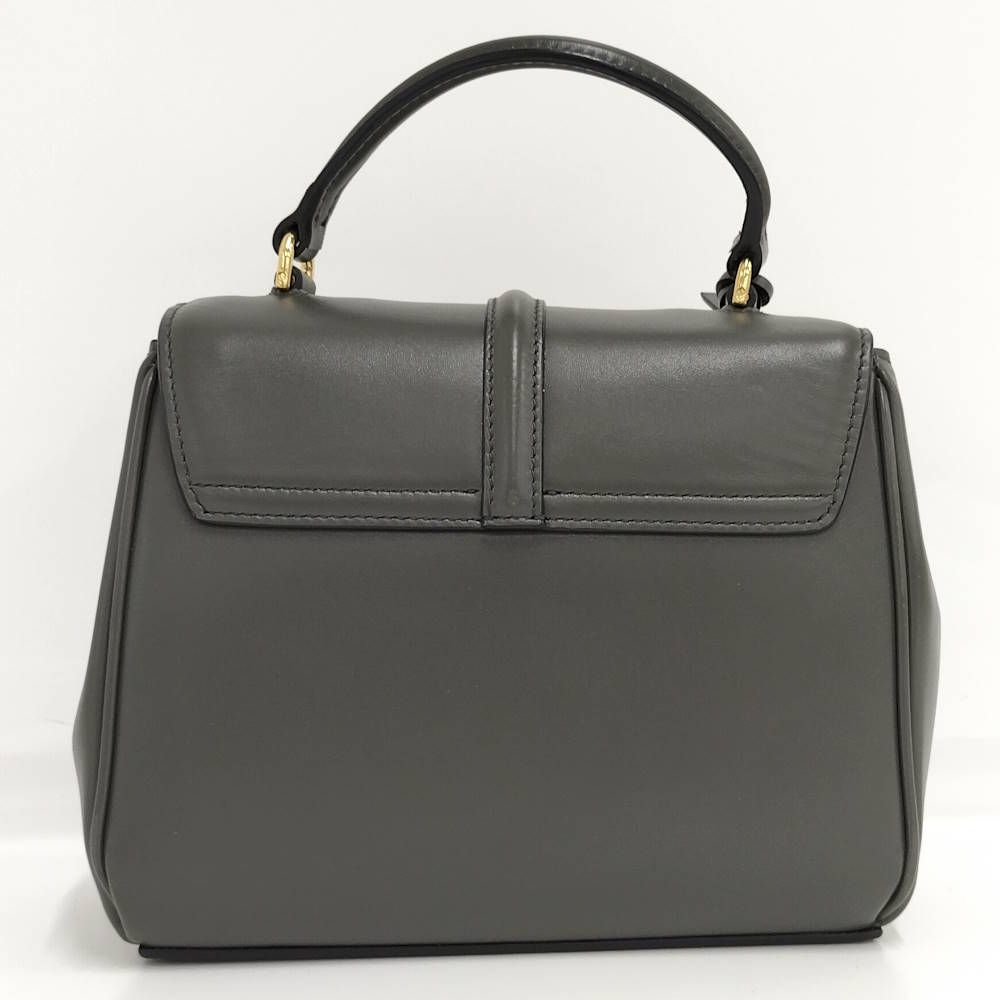 Celine Handbag Mini 16 Leather Gray Gold — view 2