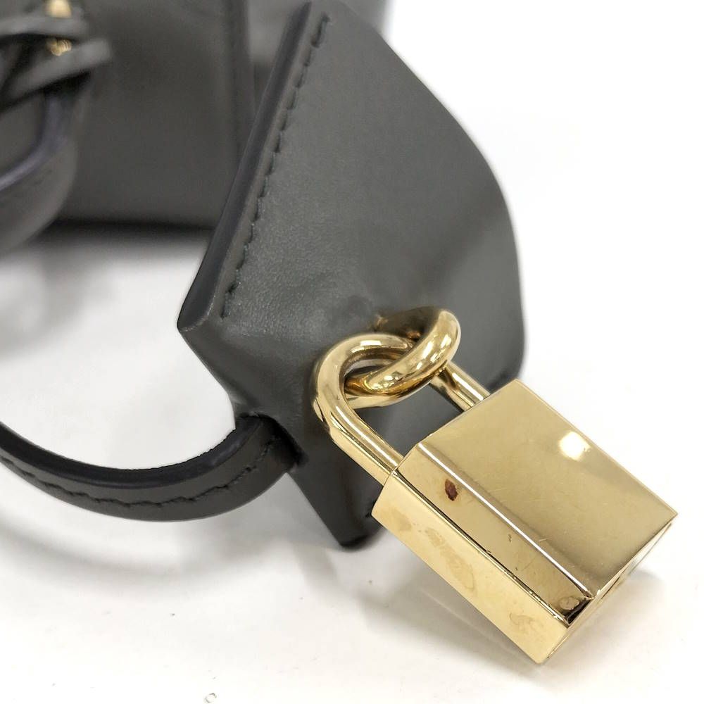 Celine Handbag Mini 16 Leather Gray Gold — view 7