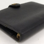 Chanel Notebook Cover CC Logo Gold Leather Black Agenda — view 3