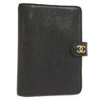 Chanel Notebook Cover CC Logo Gold Leather Black Agenda