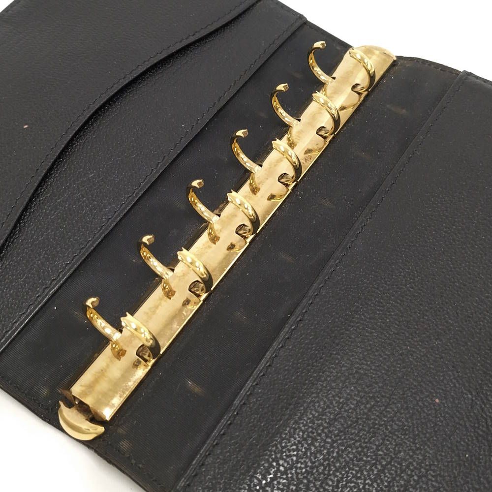 Chanel Notebook Cover CC Logo Gold Leather Black Agenda — view 8