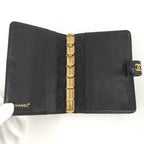 Chanel Notebook Cover CC Logo Gold Leather Black Agenda — view 6