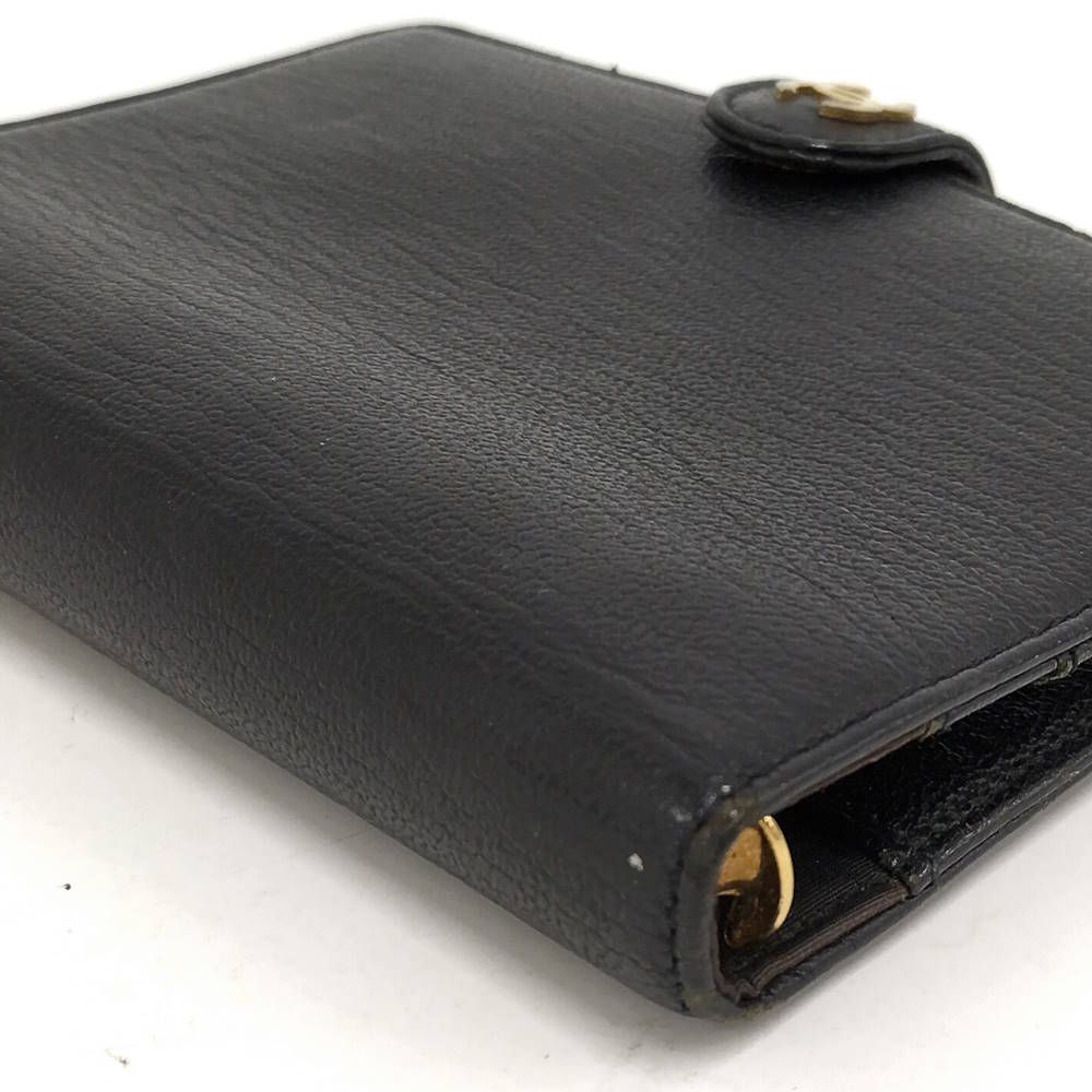 Chanel Notebook Cover CC Logo Gold Leather Black Agenda — view 4