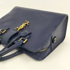 Saint Laurent Cabas Small Handbag Leather Navy — view 5