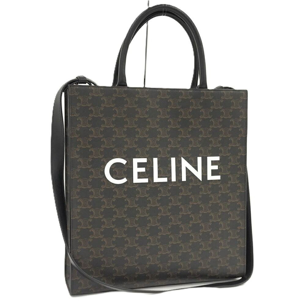 Celine Vertical Cabas 2-Way Handbag Triomphe Canvas
