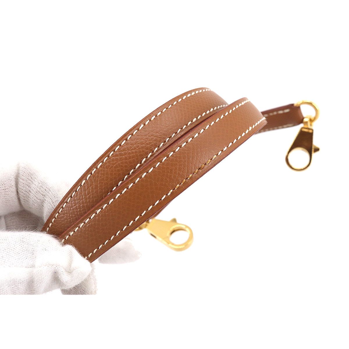 Hermes Kelly Bolide Shoulder Strap Epsom Gold Brown — view 5