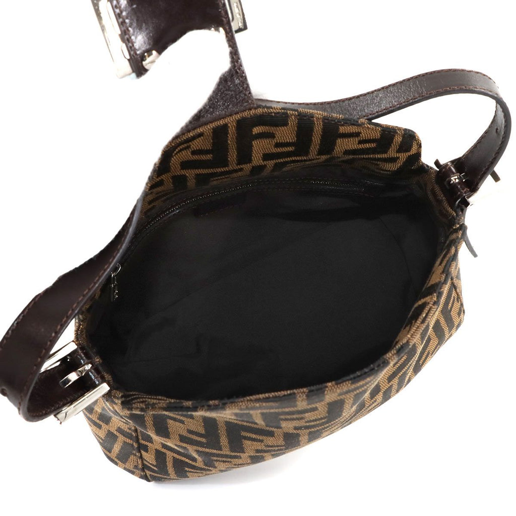 Fendi Zucca Mamma Baguette Shoulder Bag Canvas Leather Brown — view 7