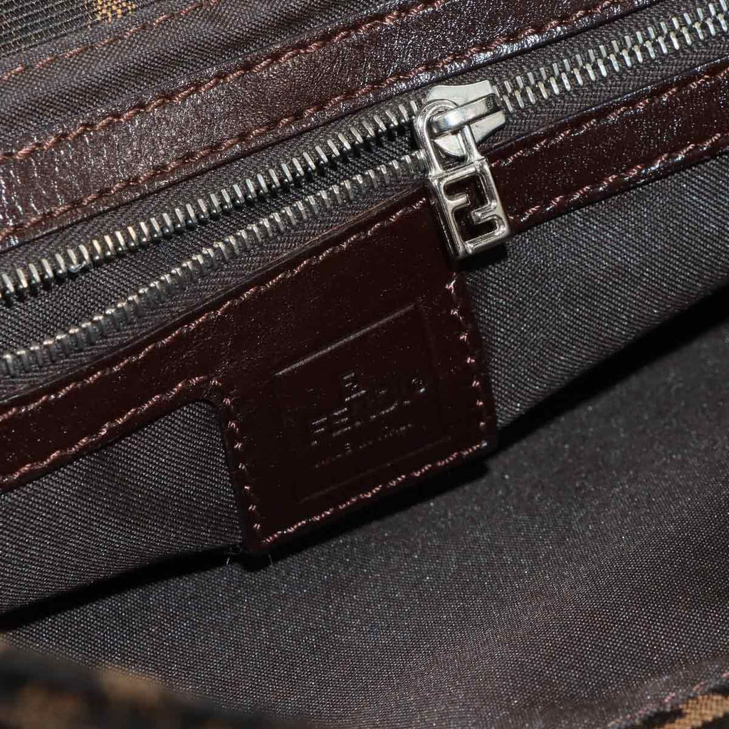 Fendi Zucca Mamma Baguette Shoulder Bag Canvas Leather Brown — view 8