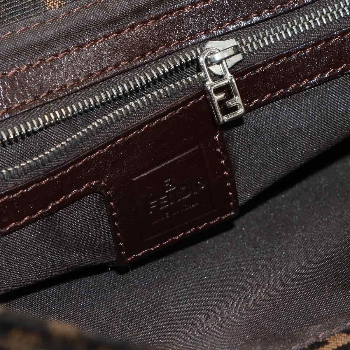 Fendi Zucca Mamma Baguette Shoulder Bag Canvas Leather Brown — view 8