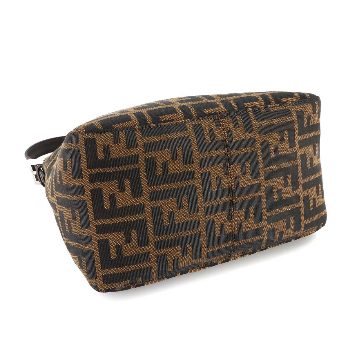 Fendi Zucca Mamma Baguette Shoulder Bag Canvas Leather Brown — view 5