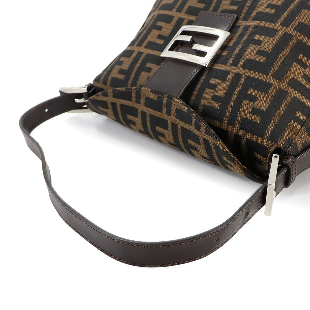Fendi Zucca Mamma Baguette Shoulder Bag Canvas Leather Brown — view 6
