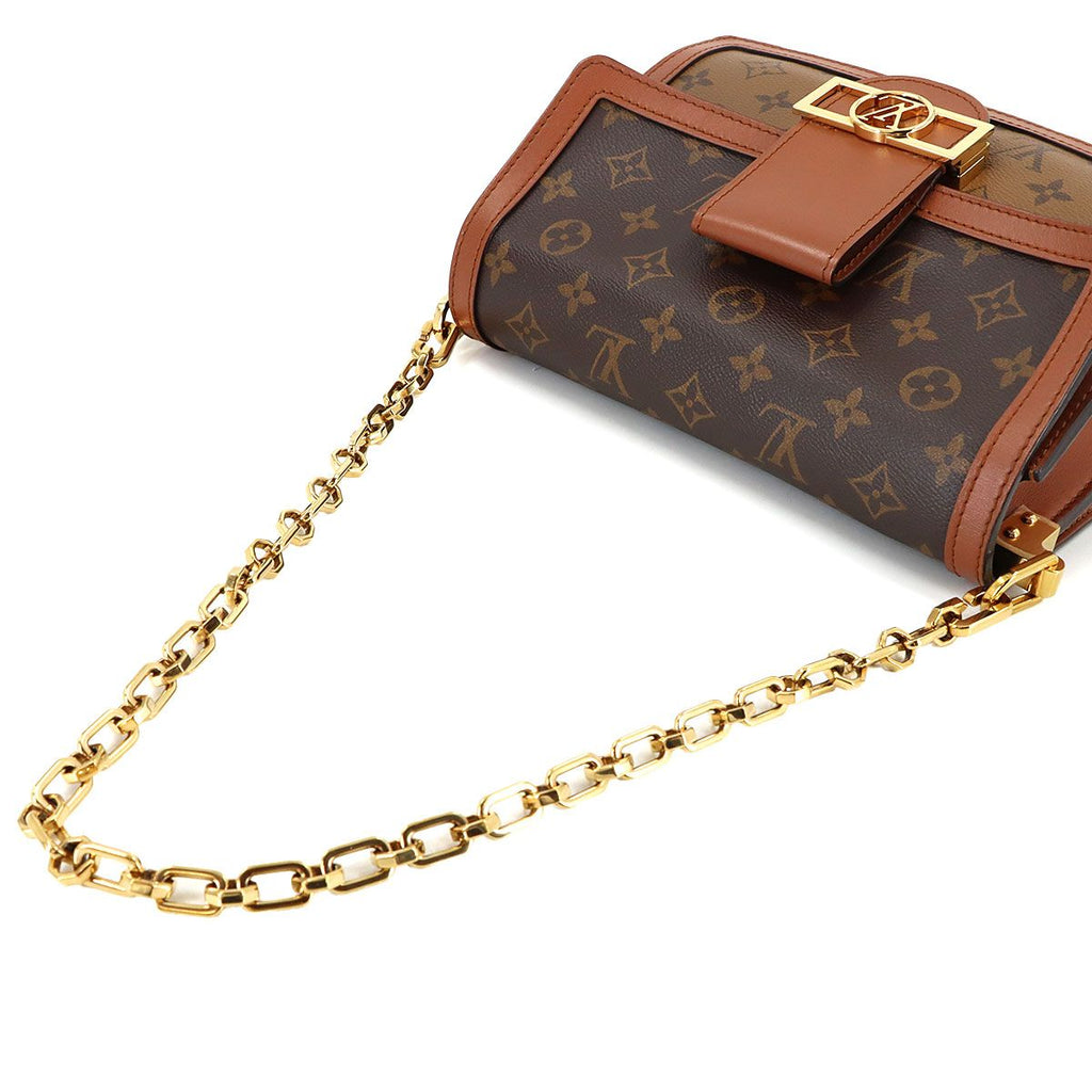 Louis Vuitton Monogram Reverse Dauphine MM Shoulder Bag Brown — view 5