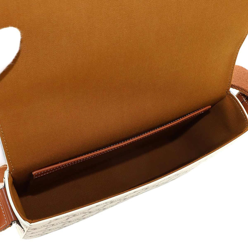 Celine Triomphe Flap Messenger Shoulder Bag Leather Ecru — view 7