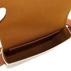 Celine Triomphe Flap Messenger Shoulder Bag Leather Ecru — view 7