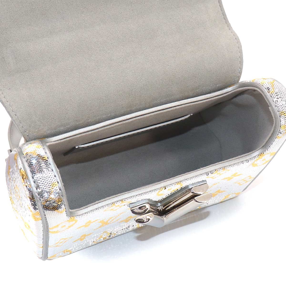 Louis Vuitton Monogram Sequin Twist PM Chain Shoulder Bag Silver — view 6