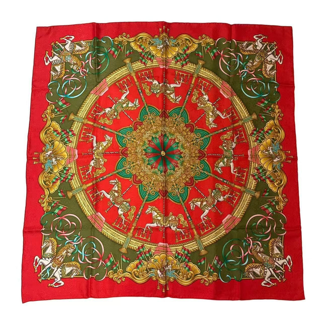 Hermes Carre 90 Scarf Silk Luna Park Amusement Merry Go Round