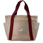 Hermes Cabriole Mothersbag Tote Bag Canvas Toile Ash Bordeaux Beige Light Weight