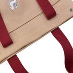 Hermes Cabriole Mothersbag Tote Bag Canvas Toile Ash Bordeaux Beige Light Weight — view 8