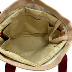 Hermes Cabriole Mothersbag Tote Bag Canvas Toile Ash Bordeaux Beige Light Weight — view 6