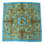 Hermes Scarf Carre 90 Silk les Tuileries Tui Roulis Park Blue