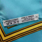 Hermes Scarf Carre 90 Silk les Tuileries Tui Roulis Park Blue — view 8