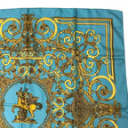 Hermes Scarf Carre 90 Silk les Tuileries Tui Roulis Park Blue — view 3