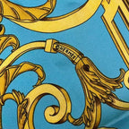 Hermes Scarf Carre 90 Silk les Tuileries Tui Roulis Park Blue — view 7