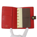 Louis Vuitton Notebook Cover Monogram Groom Agenda PM Rouge Brown Red Stationery — view 4