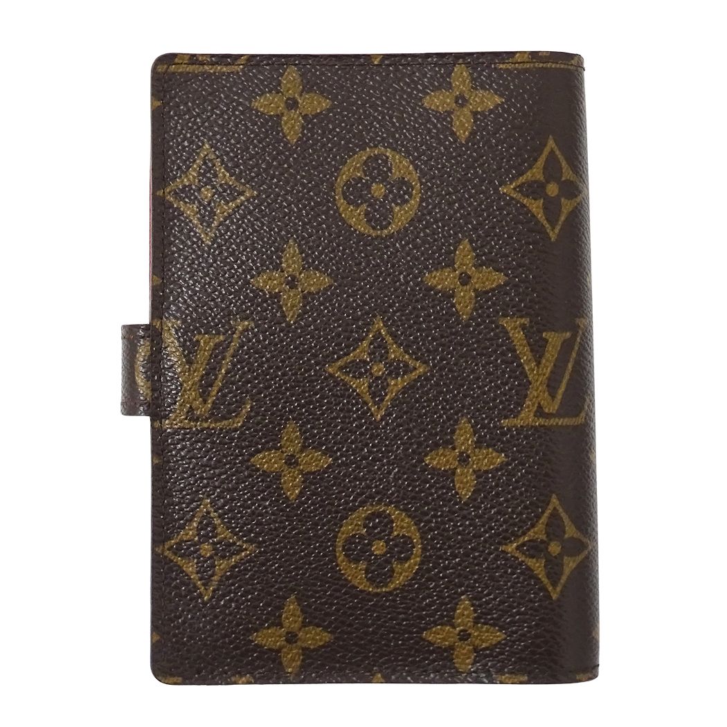 Louis Vuitton Notebook Cover Monogram Groom Agenda PM Rouge Brown Red Stationery — view 2