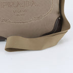 Prada Jacquard Logo Leather Shoulder Bag Crossbody Messenger Business Brown — view 2