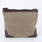 Prada Jacquard Logo Leather Shoulder Bag Crossbody Messenger Business Brown — view 3