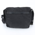 Prada Tessuto Nylon Triangle Logo Leather Shoulder Bag Crossbody Messenger — view 3