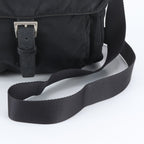 Prada Tessuto Nylon Triangle Logo Leather Shoulder Bag Crossbody Messenger — view 2