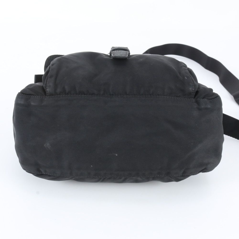 Prada Tessuto Nylon Triangle Logo Leather Shoulder Bag Crossbody Messenger — view 5