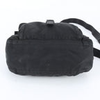 Prada Tessuto Nylon Triangle Logo Leather Shoulder Bag Crossbody Messenger — view 5