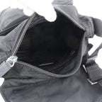 Prada Tessuto Nylon Triangle Logo Leather Shoulder Bag Crossbody Messenger — view 7