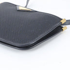 Saint Laurent Vintage YSL Leather Canvas Shoulder Bag Crossbody Navy — view 4